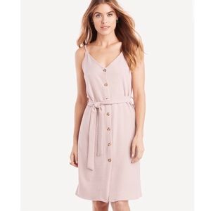 Bishop + Young Lilac Light Purple Belted Button Down Dress